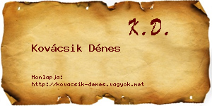 Kovácsik Dénes névjegykártya